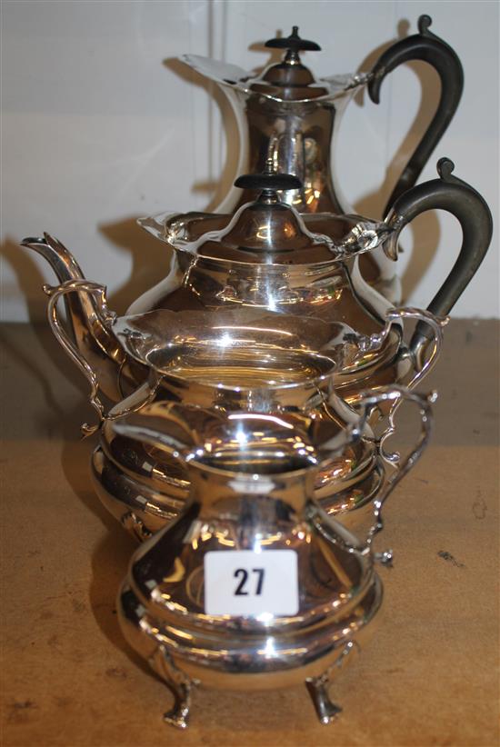4 piece plated tea set